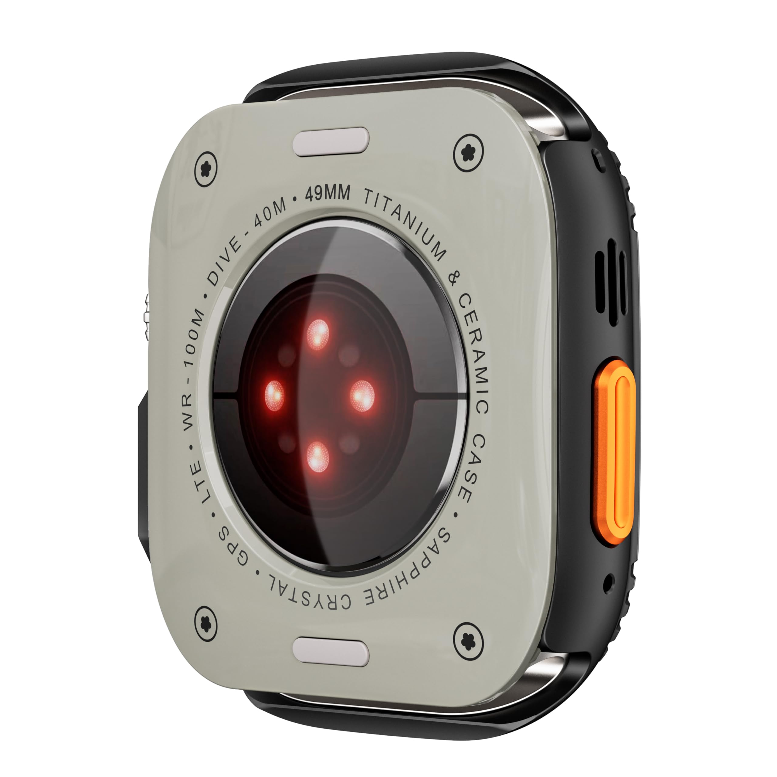 VeveXiao 2 in 1 Metal Rugged Case for Apple Watch Ultra 49mm, Aluminum Shockproof Protective Bumper Cover (Black)