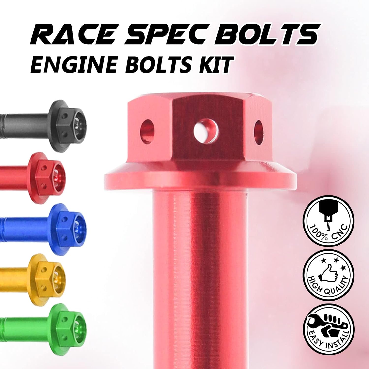 Autobahn88 Motorcycle Engine Bolt Dress-up Kit, Compatible with Honda Monkey Z125M 2018-2021 (Red) (Set of 23)