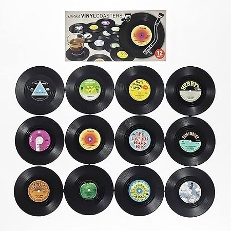 Amazon.com | Vintage Record Coasters - Upcycled Vintage Vinyl LP ...