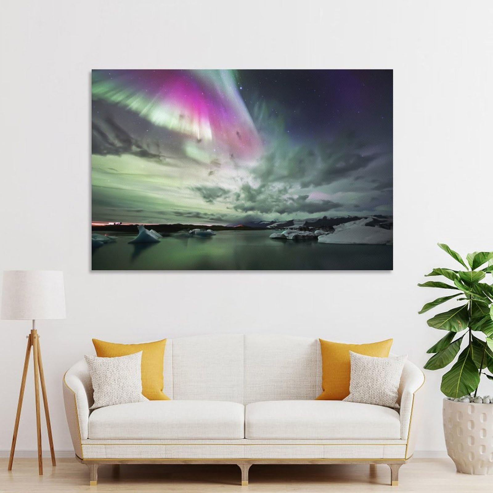 Junmoney Lake Canvas Art Print 16x24inch(40x60cm), for New Homes, Bedrooms Or Workspaces, Gift Idea for Housewarming And Birthdays