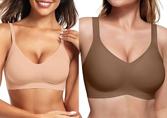 Vertvie Seamless BraWarm Beige،XL+Support BraCoffee،XL