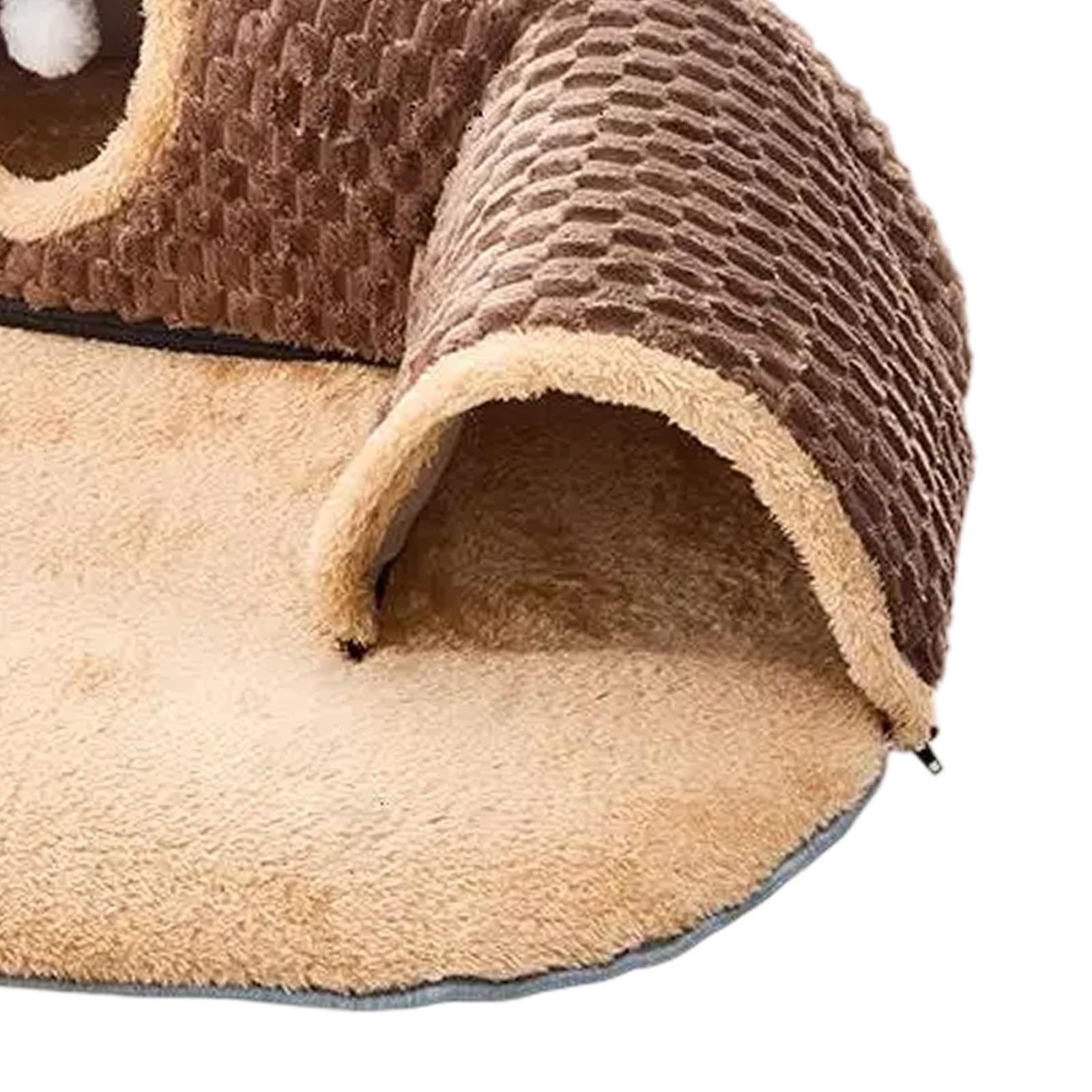 Tunnel Fonctionnel pour Chats, Cachette et pour Petits Animaux, Brown M