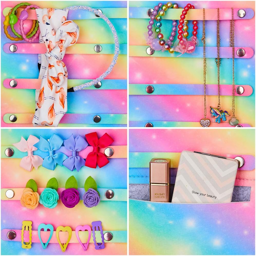 Basumee Headband Storage Holder Hair Bows Organizer Holder for Baby Girls Felt Wall Hanging Storage Organizer for Hair Accessories and Jewelries: Home Improvement