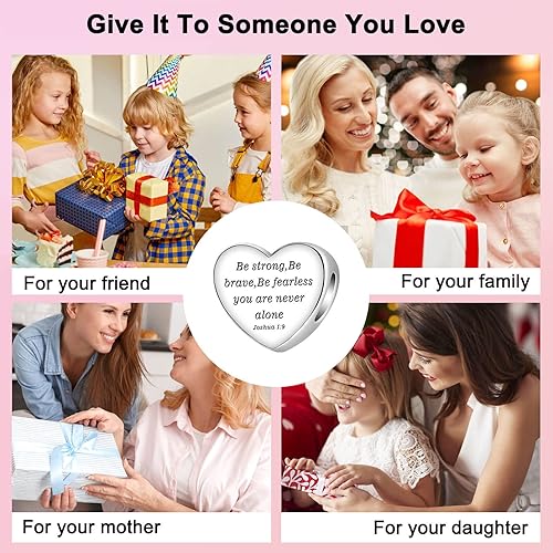 Miniatura 7 de LUXILLA Love You Best Friend - Abalorio de corazón de plata de ley 925 para pulseras, collar, joyería de regalo para mujeres