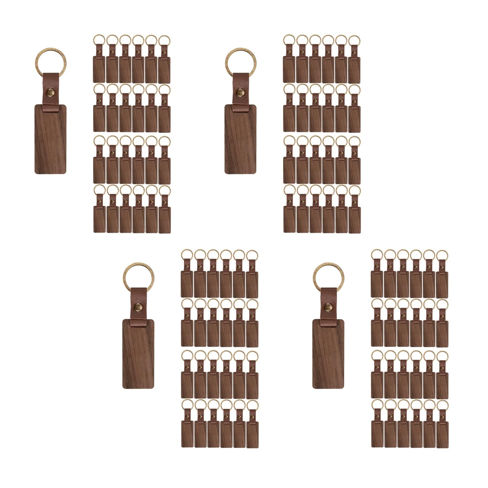 Porte-clés en bois et cuir vierges pour créer des cadeaux invités uniques