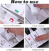 Vista 4 de Calcomanías de teclado de piano para teclas de 88/61/54/49, letras extraíbles para teclado de piano para principiantes y niños