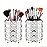 LUGUNU Makeup Brush Holder with Silver Crystal Bling - Elegant Vanity Organizer for Brushes, Pens & Pencils, Ideal for Bathroom or Office Countertop(2Pack)