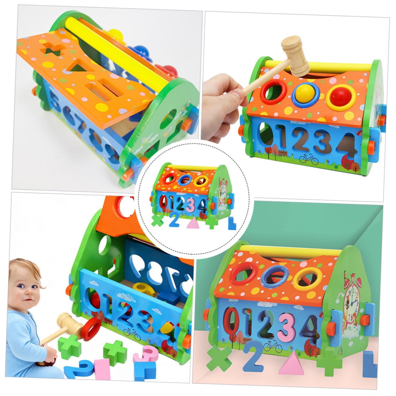SUPVOX Juguete Educativo Temprano de Madera Casa de Sabiduría Multifunción