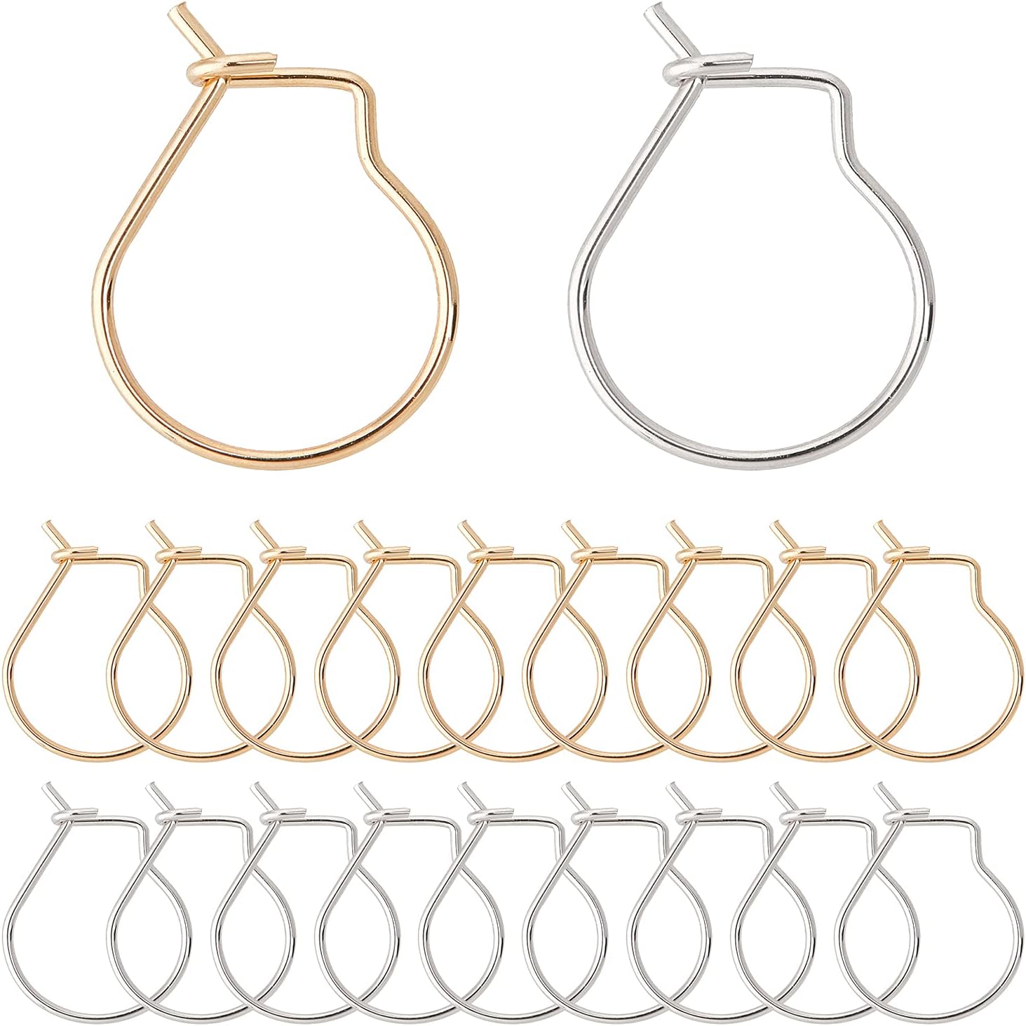 UNICRAFTALEStainless Steel Hoop Earrings Kidney Ear Hoop Ear Ring Accessories Golden Stainless Steel Color DIY