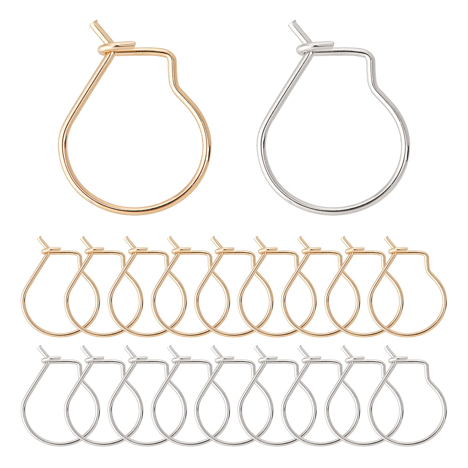 UNICRAFTALEStainless Steel Hoop Earrings Kidney Ear Hoop Ear Ring Accessories Golden Stainless Steel Color DIY