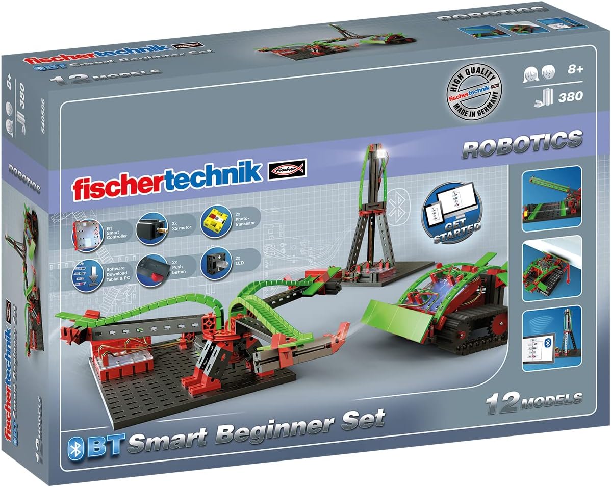 fischertechnik 540586 Robotics BT Smart Beginner Set, Bluetooth Kit for Children from 8 Years, Robot Toy with Sensors, Motors & Light Barriers