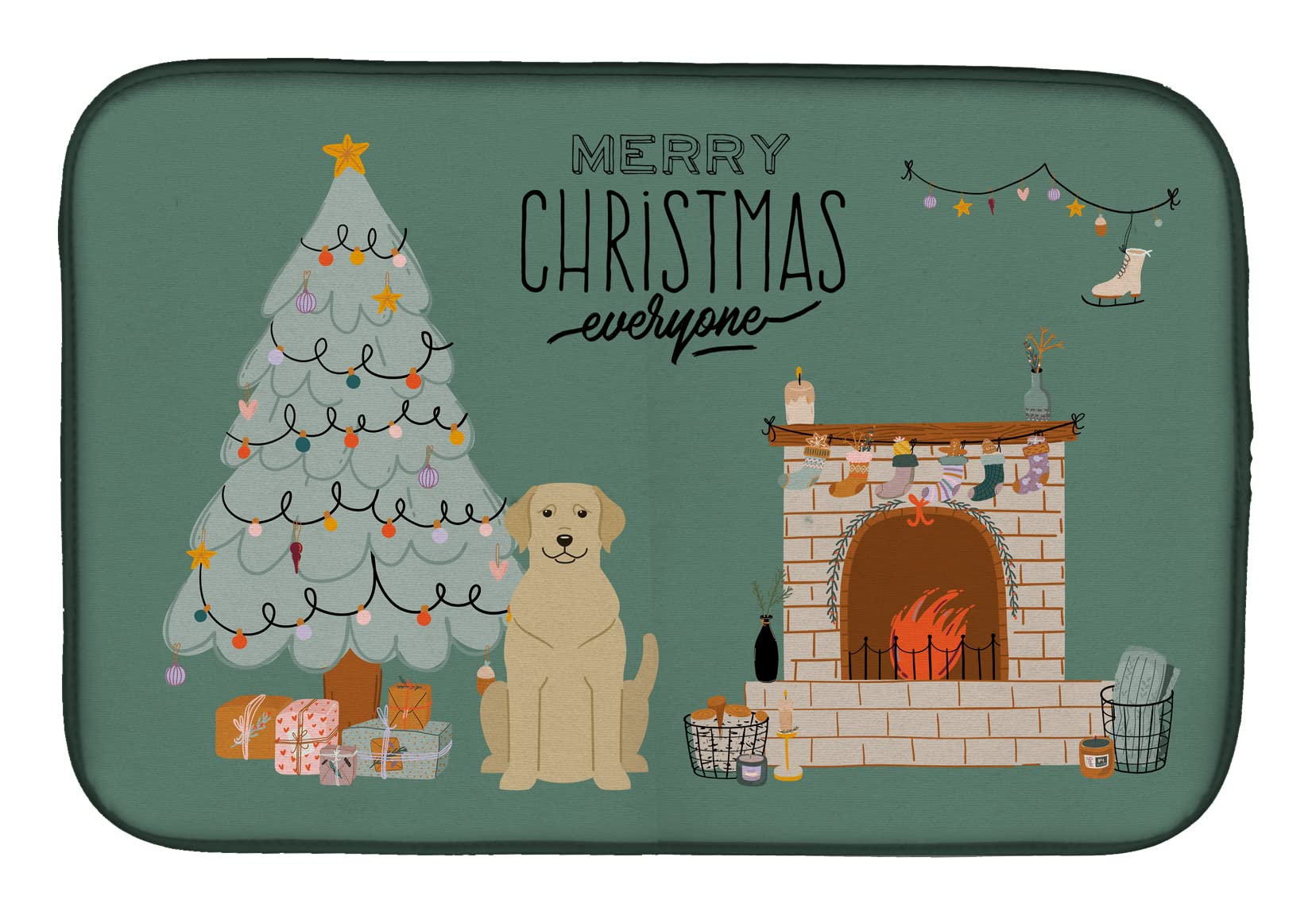 Caroline's Treasures Tappetino Asciuga Piatti Decorativo - Razza Black Labrador Retriever - Tema Raccolto Autunnale, 35,6x53,3 Cm