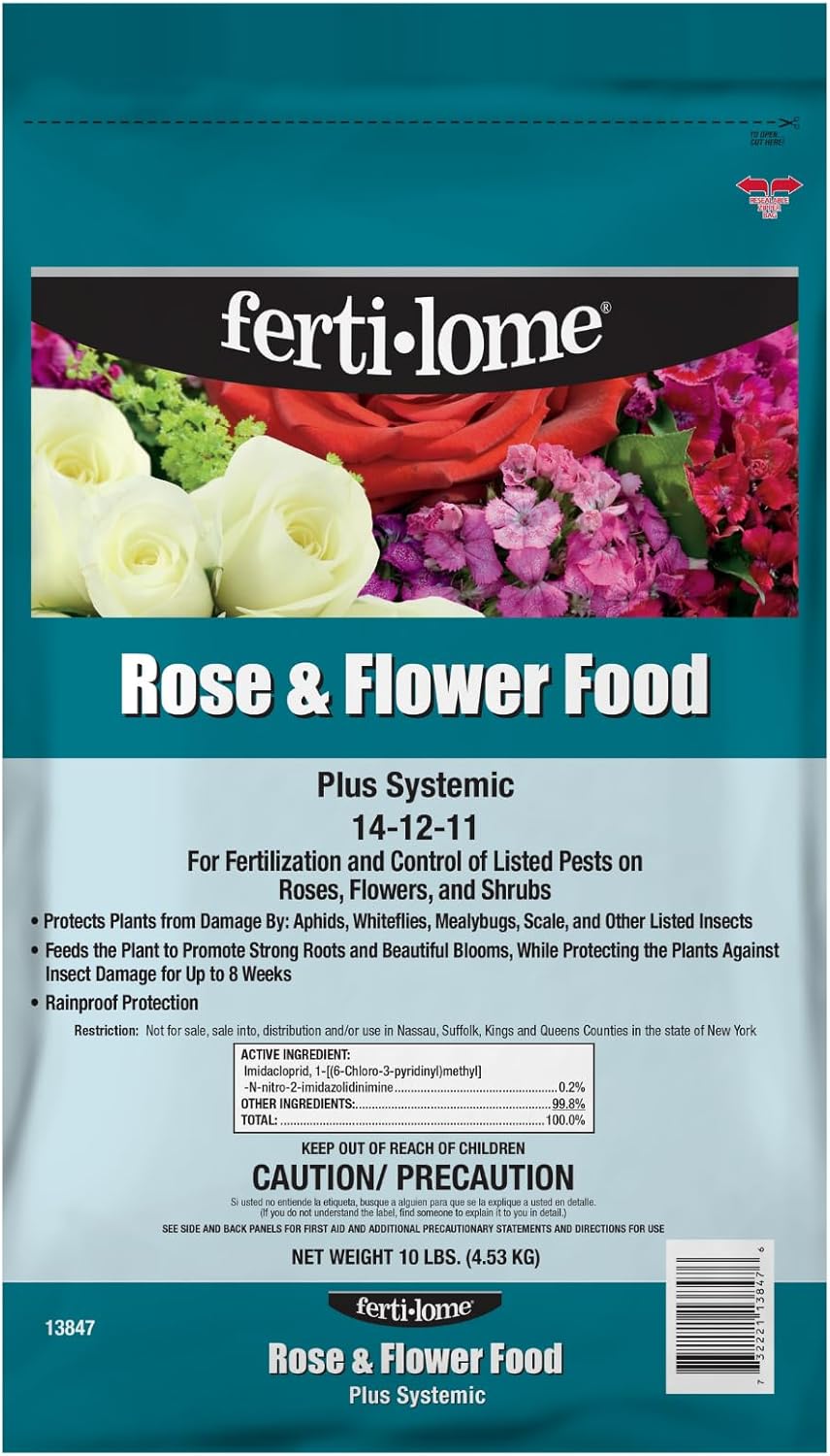 Fertilome (13847) Rose and Flower Food Plus Systemic 14-12-11 (10 lbs.)
