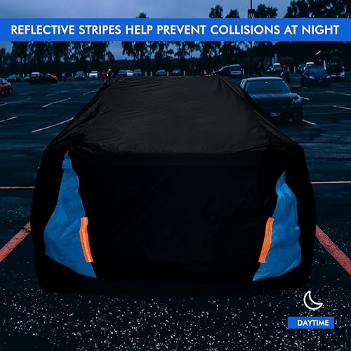Miniatura 35 de Funda impermeable para automóvil para todo tipo de clima, 6 capas para exteriores, cubierta exterior completa, lluvia, sol, UV, nieve