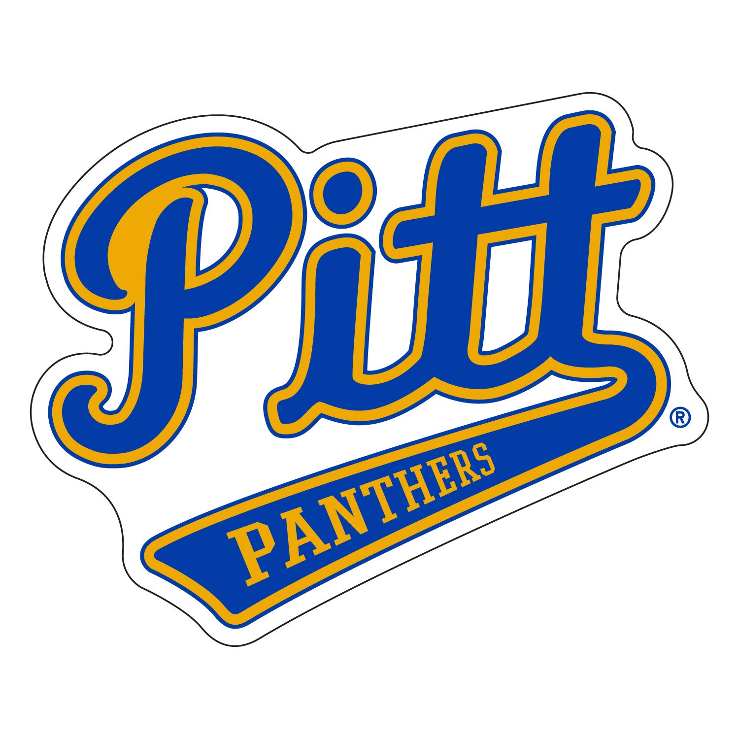 The Blue Brand Pittsburgh Panthers Vinyl Sticker 6-Pack - 3 Inch, Officially Licensed NCAA