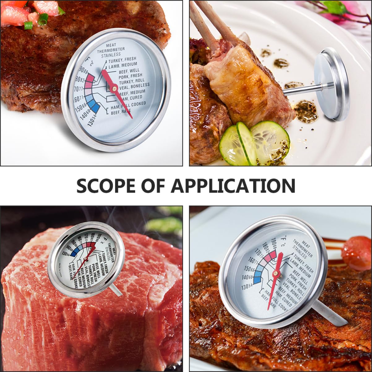 Cabilock 5pcs Meat Thermometer Probe for Accurate Beef Cooking for Kitchen and BBQ Use -Grade Design for Direct Food