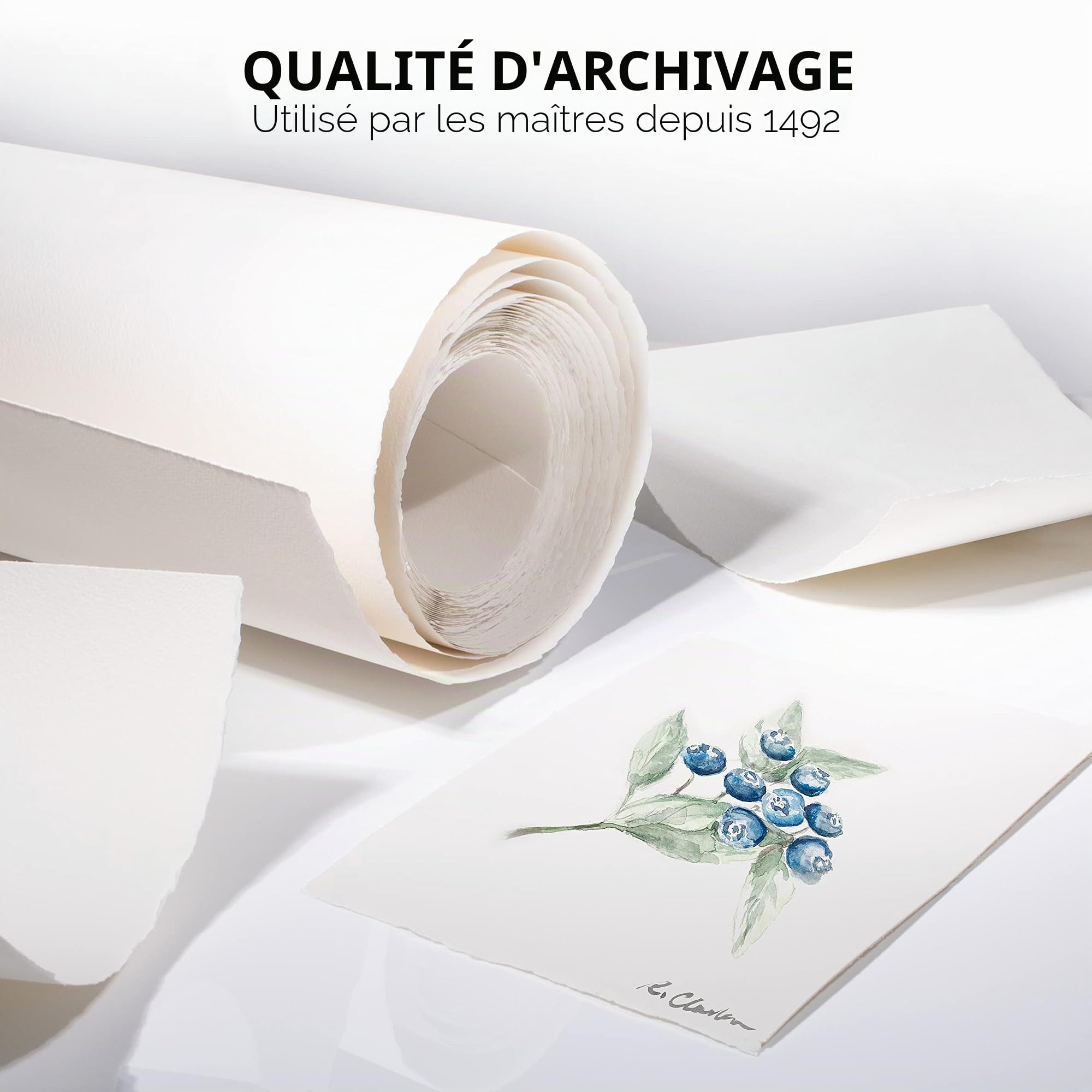 Arches Papier Aquarelle sur Rouleau, Bois, Blanc, Rolle - 130 x 914cm