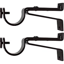 Urbanest Adjustable Solid Zinc Sturdy Curtain Rod Bracket Wall Holder, Fits Up to 1" inch to 1 1/8" inch Curtain Drapery Rod, 2 Pieces - Oil-Rubbed Bronze