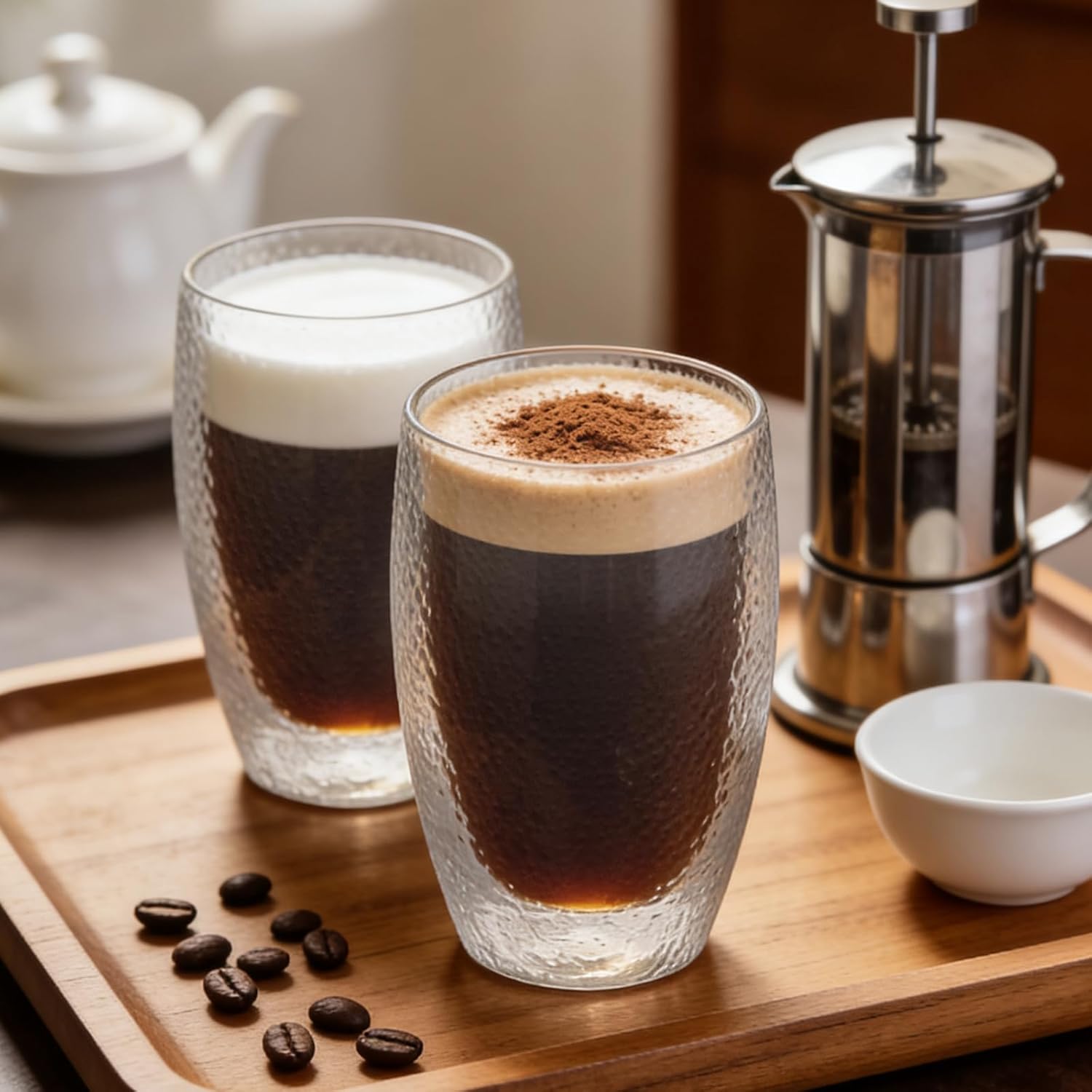 Double Wall Glass Coffee Mugs Set, Clear Insulated Glass Mugs for Hot Beverages, Suitable for Tea, Latte, Espresso, Cappuccino (15oz(2-pack)) - Image 3