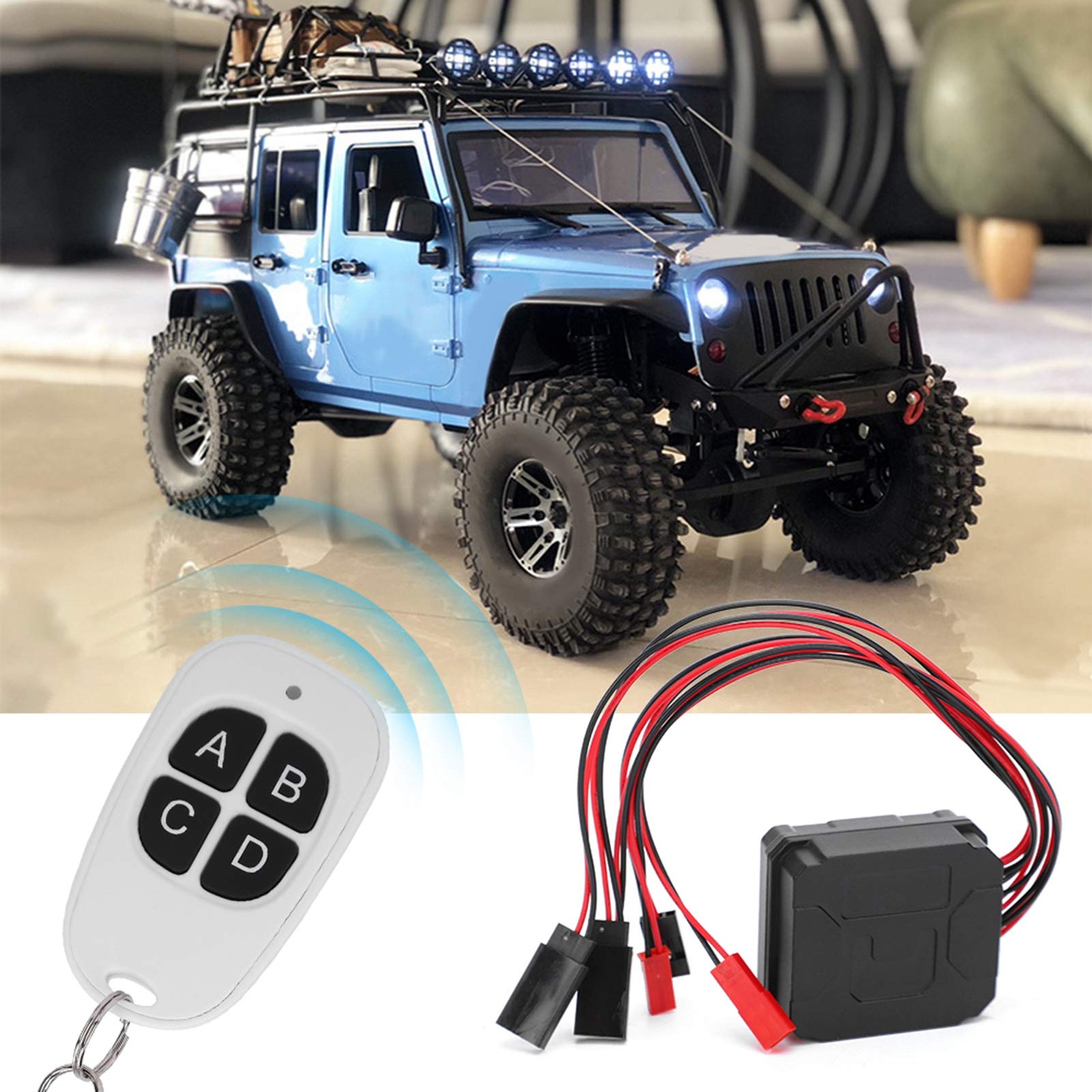 Télécommande de treuil sûr Pratique en métal et en Plastique, contrôleur de treuil sans Fil, Robuste pour Accessoire de Chenille à échelle 1:10 TRX4 KM2 RC