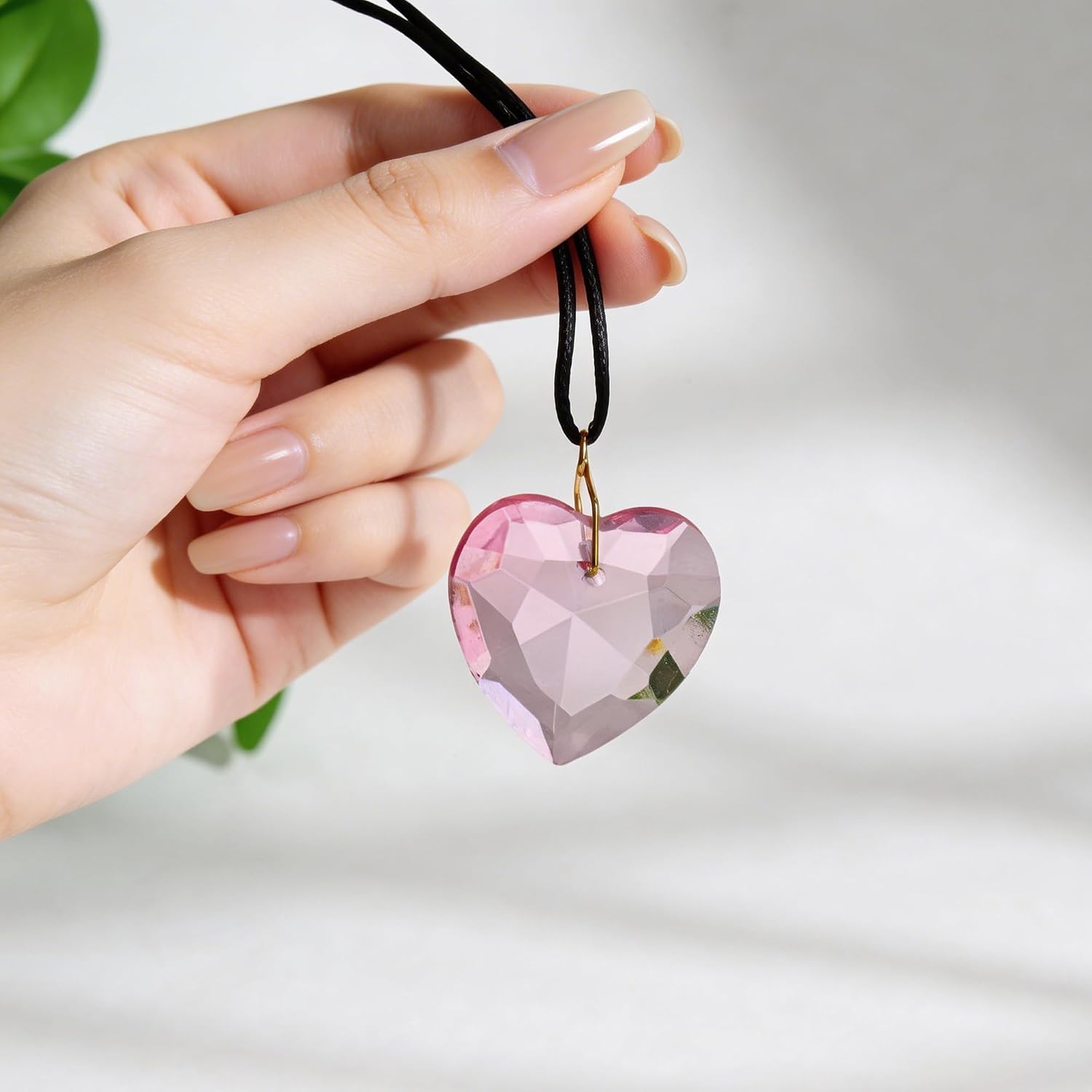 H&D HYALINE & DORA 12pcs Crystal Heart Prism Suncatcher, Heart Prism Chandelier Drop Parts Sun Catcher Indoor Window Hanging Decor for Wedding Home Garden(27mm, Multicolored)