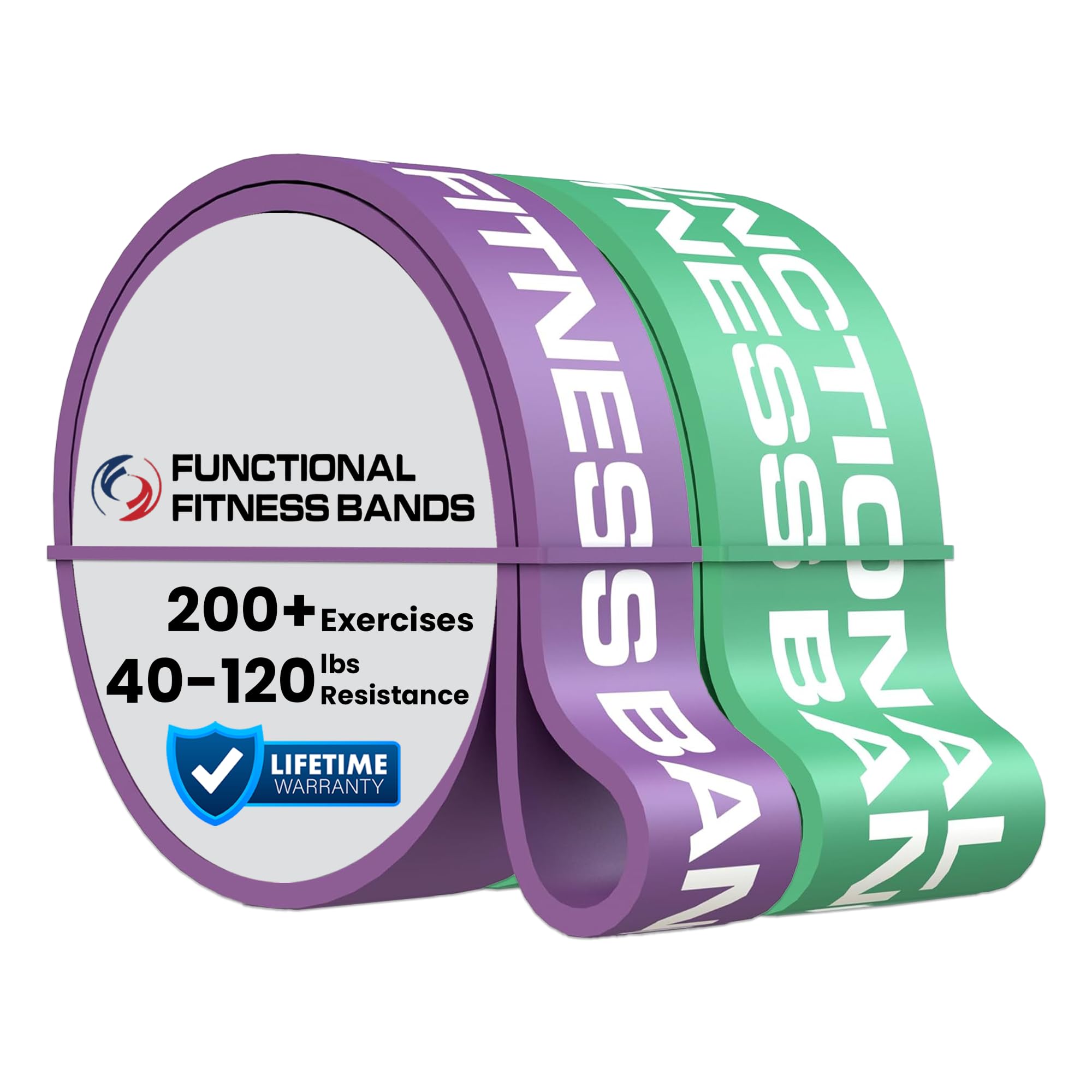 Pull Up Assist Bands Set by Functional Fitness. Heavy Duty Resistance and Assistance Training Band