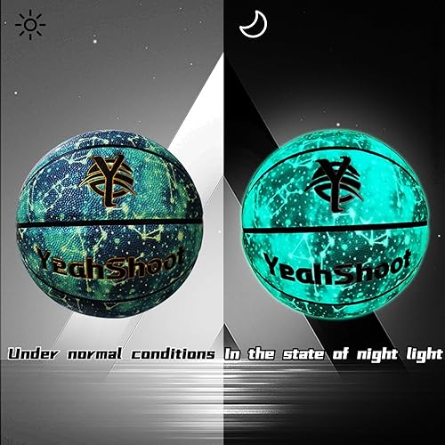 Miniatura 3 de Bola luminosa superbrillante, pelota de baloncesto que brilla en la oscuridad, tamaño oficial 7, sin baterías, duradera para entrenamiento al aire