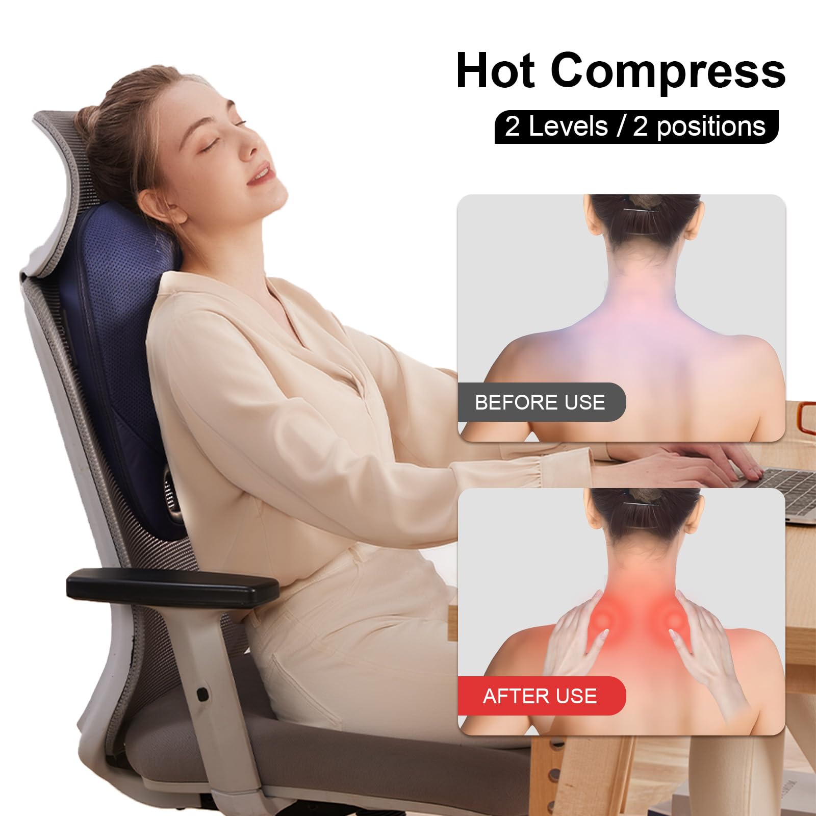 Masajeador de espalda portátil con mango ergonómico, superficie texturizada