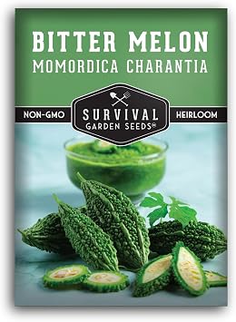 Bitter Melon Seeds for Planting Bitter Gourd Karela Ampalaya, Non-GMO Heirloom Vegetable Seed Variety Survival Garden Seeds 1 Pack