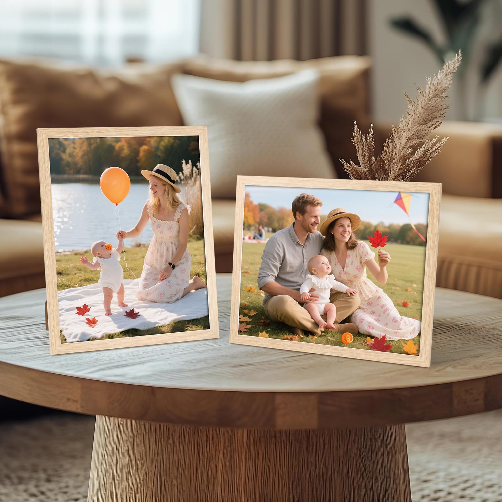 Ditwis 8x10 Photo Frame Wood Colour, Modern Natural Picture Frame for Living Room Bedroom and Office, Wall or Desk Display - Image 4