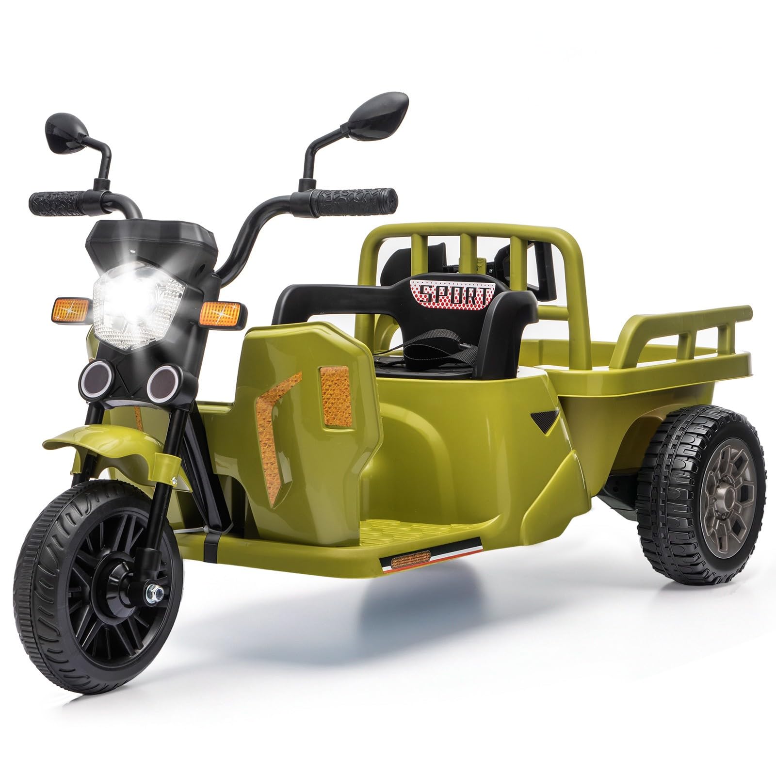 Acekool 12V Kids Electric Ride-on Tricycle with Cargo Trailer — image 1