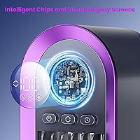 Vista 5 de Misby Desk Fan, 13 Inch Small Bladeless Table Fan for Saving Space, Quiet Office Fan Rechargeable, 3 Speed & 8H Timer, 90° Oscillating Fan for