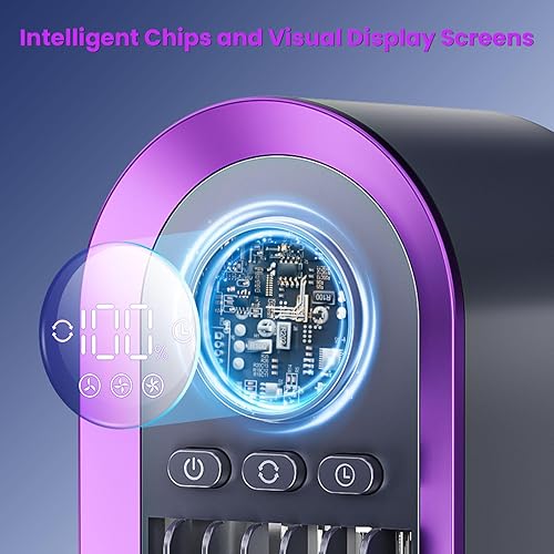 Miniatura 5 de Misby Ventilador de escritorio, ventilador de mesa pequeño sin aspas de 13 pulgadas para ahorrar espacio, ventilador de oficina silencioso