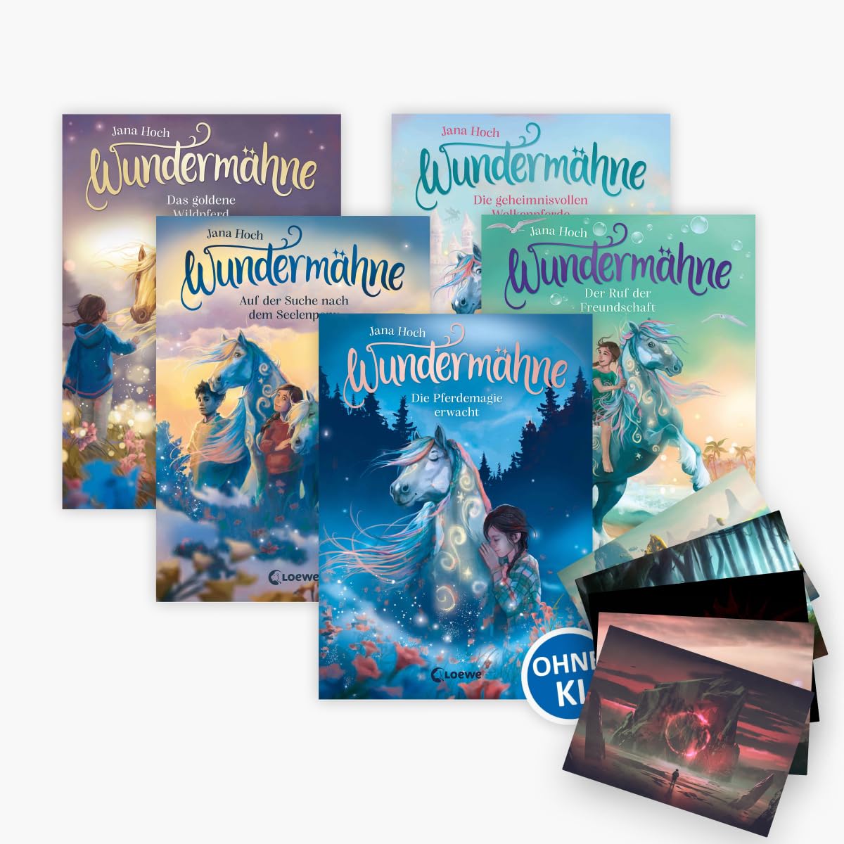 Die Wundermähne-Reihe Band 1-5 plus 1 exklusives Postkartenset