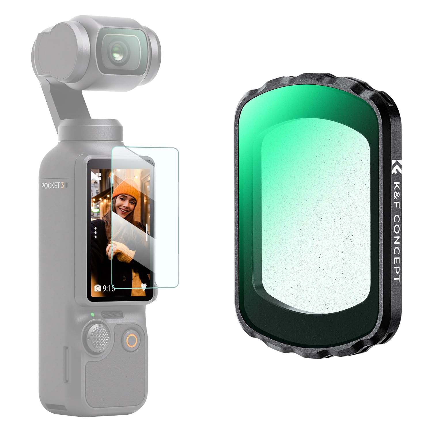K&F Concept Magnetic Black Diffusion 1/8 Filter for DJI Osmo Pocket 3 Create Combo, Multi-Coated Mist Dreamy Cinematic Effec Filter for Video/Vlog/