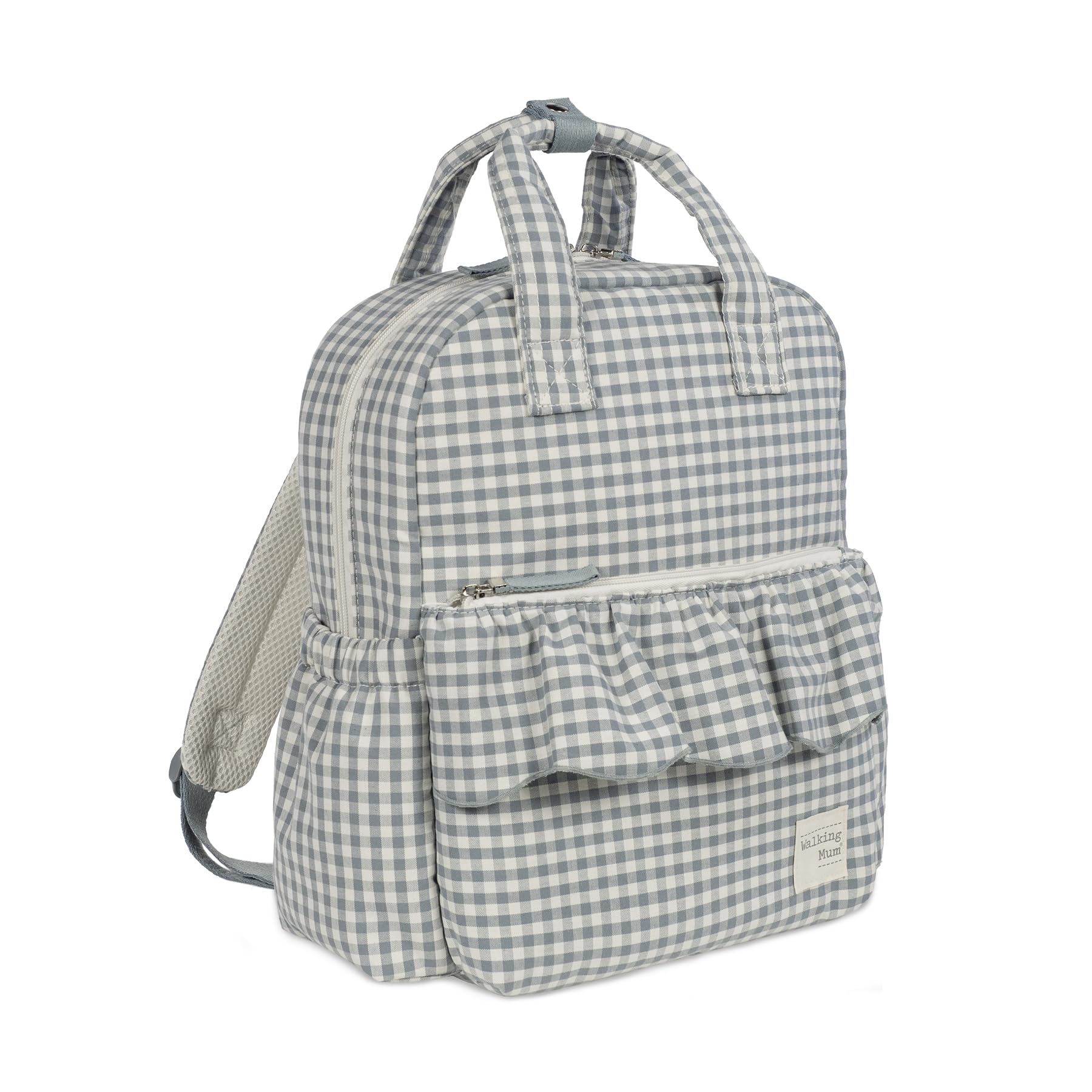 Walking Mum Mochila canastilla Praliné (Vichy Matcha)