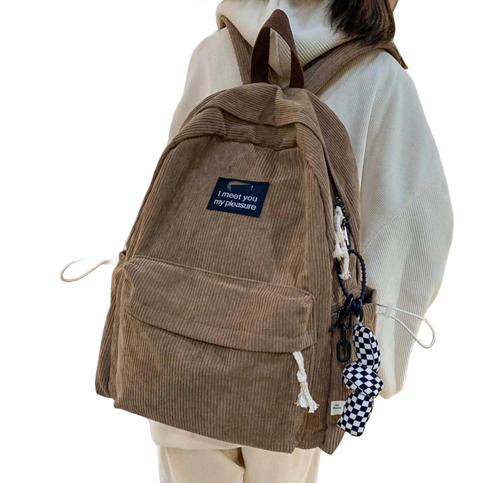 TEidea Schulrucksack Modischer Damen-Rucksack Aus Cord: Schultasche Aus Segeltuch, Umhängetasche, Rucksack Für Weibliche Studenten-Blau