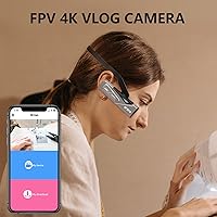 Vista 2 de ORDRO EP7 4K Video Camera, Head Mounted Camera Vlog Camcorder, 4K 60FPS Wearable Vlogging Camera with 64G Micro Card, Build-in 1000mAh Rechargeable