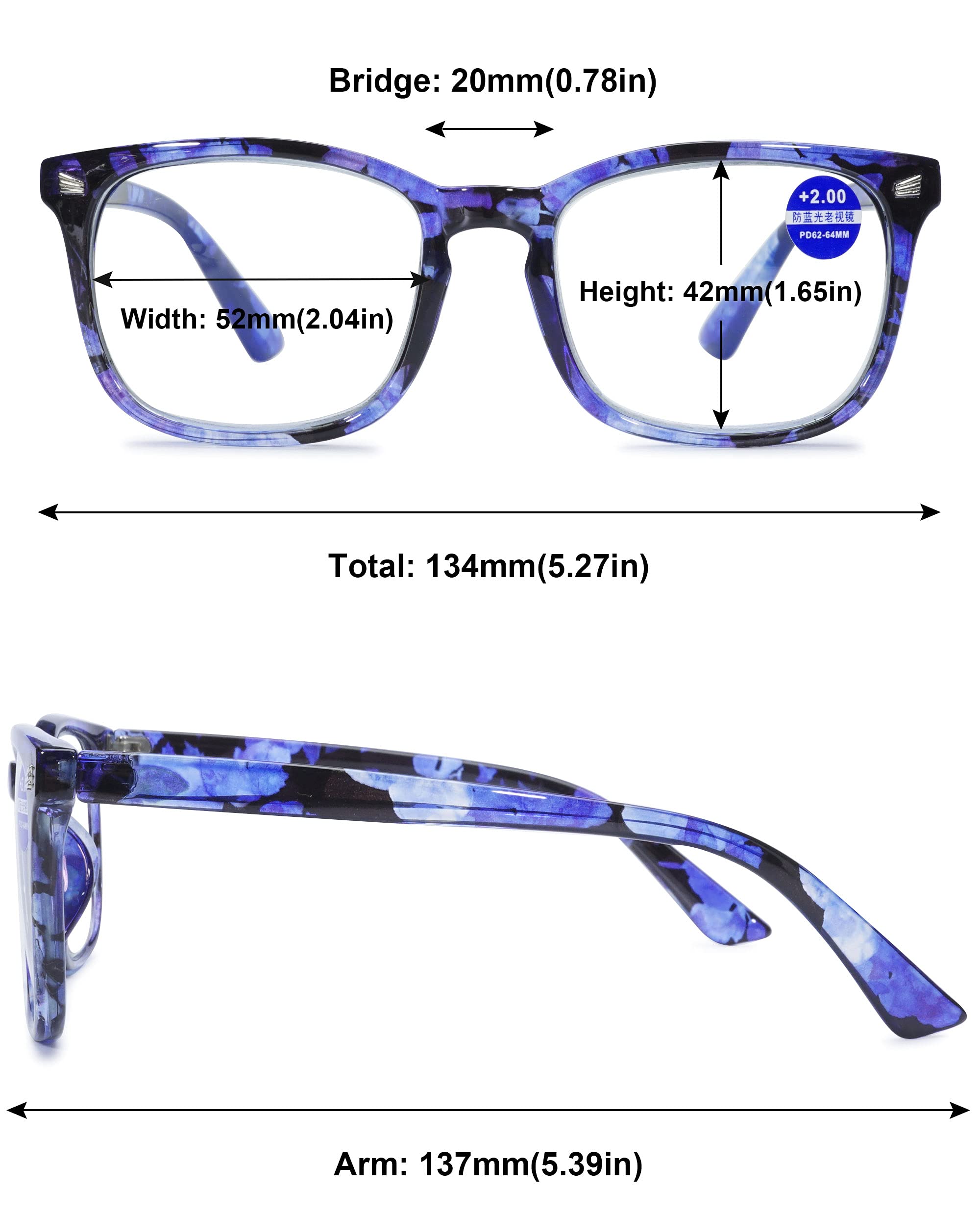 MAGIMODAC Blue Light Blocking Glasses Reading Glasses Lightweight Frame Eyeglasses 1.0 1.25 1.5 1.75 2.0 2.25 2.5 2.75 3.0 3.5 4.0 Unisex for Women and Men and Aged (Blue - Image 2