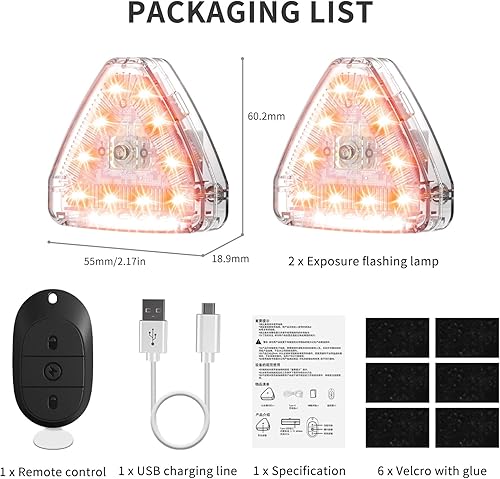 Miniatura 7 de Paquete de 2 luces estroboscópicas para DJI Mini 4 ProMini 3 ProMavic 3Air 3 Series Drone 7 colores recargables LED luces estroboscópicas con