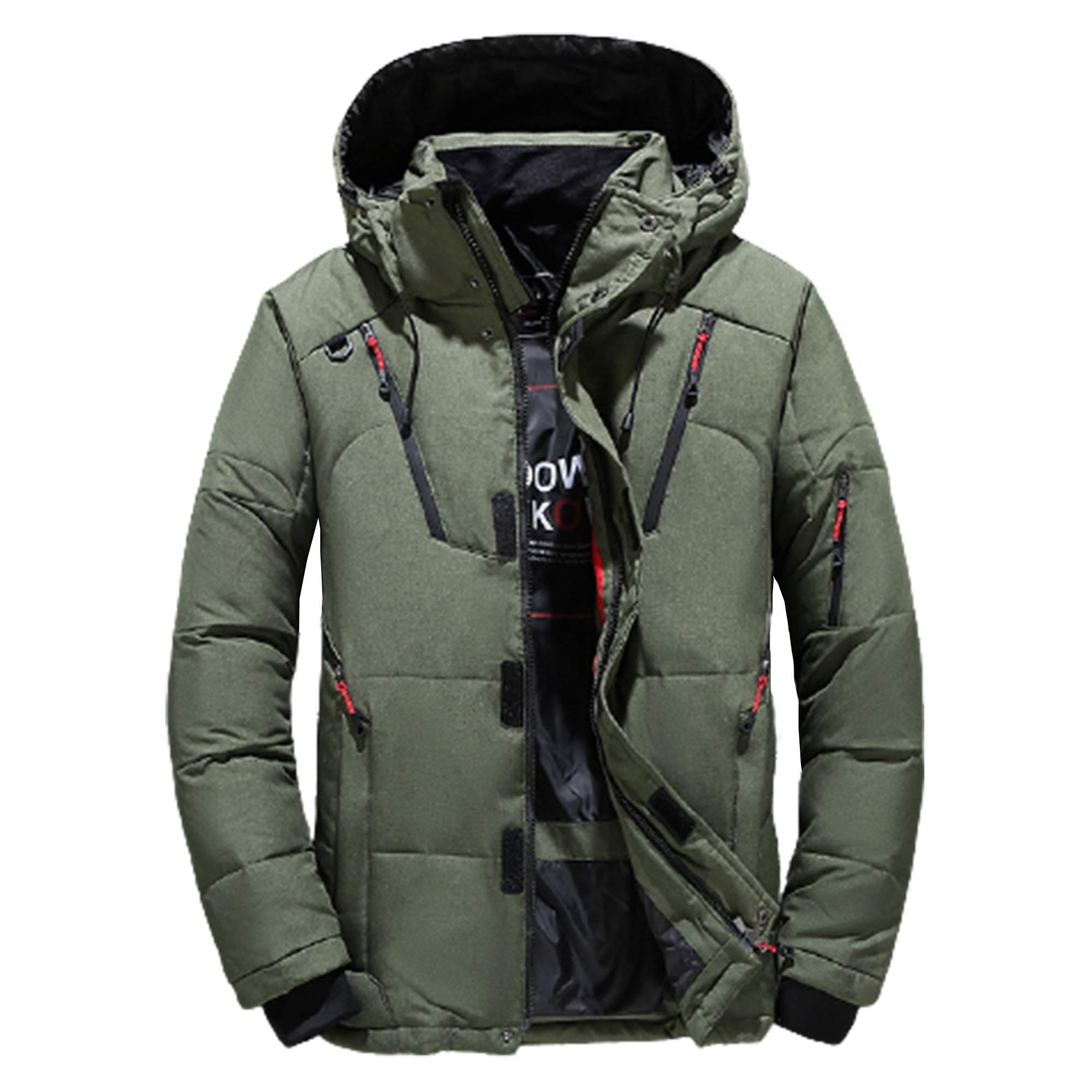 Doudoune d'hiver Homme Parka Veste en Duvet de Canard Chauffée Épais Thermique