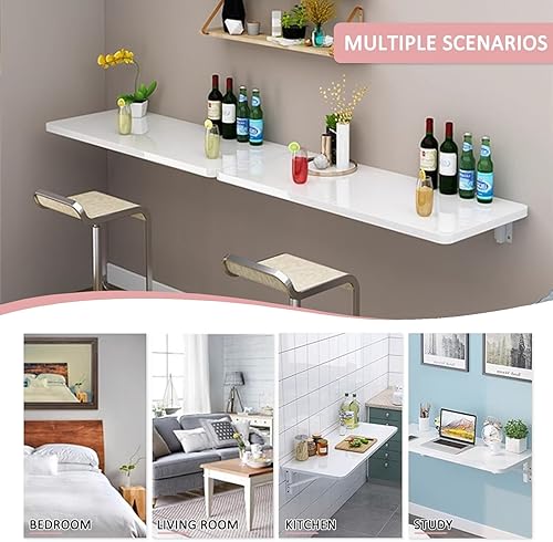 Miniatura 5 de Escritorio de montaje en pared resistente  Juego de barra de desayuno mesa plegable para colgar en la pared para espacios pequeños  Cocina Balcón