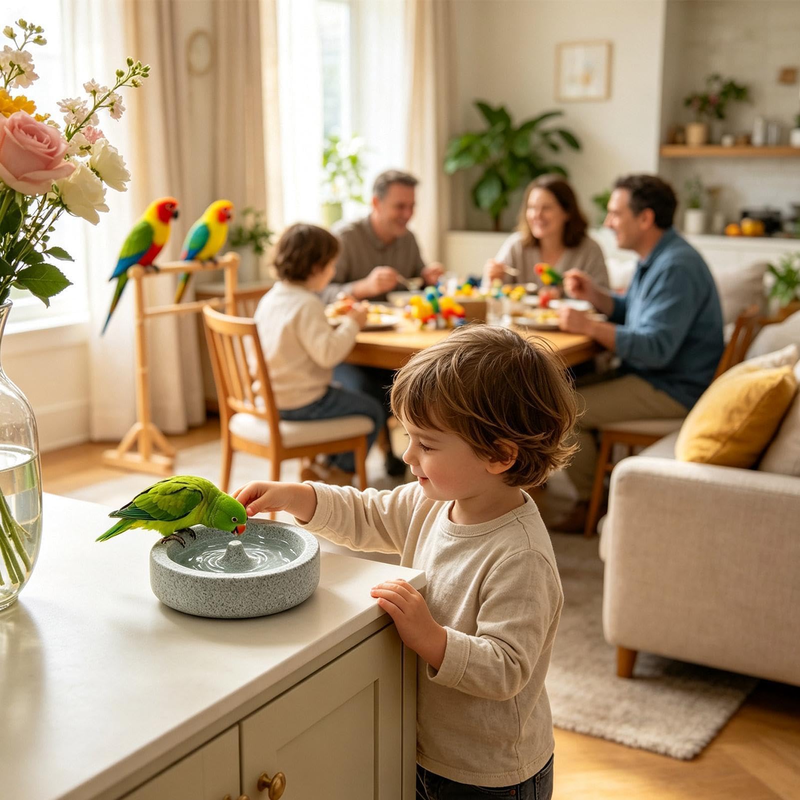 Mangeoire à oiseaux portable, stable et résistante à l'usure | Gamelle pour perruches, perruches, perruches – Idéal pour l'alimentation, le bain et les voyages