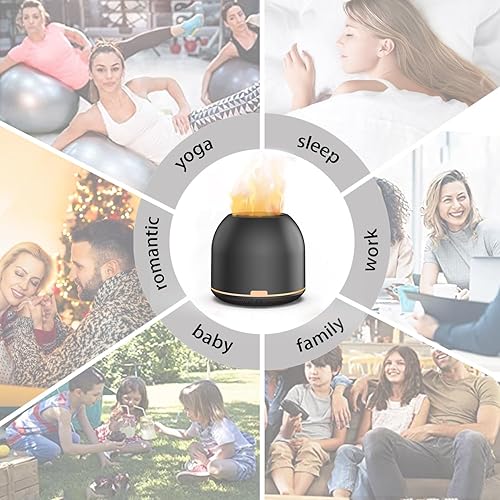 Miniatura 6 de Difusor de aroma de luz de llama, difusor ultrasónico de aromaterapia con temporizadores de función de apagado automático, para oficina, dormitorio,