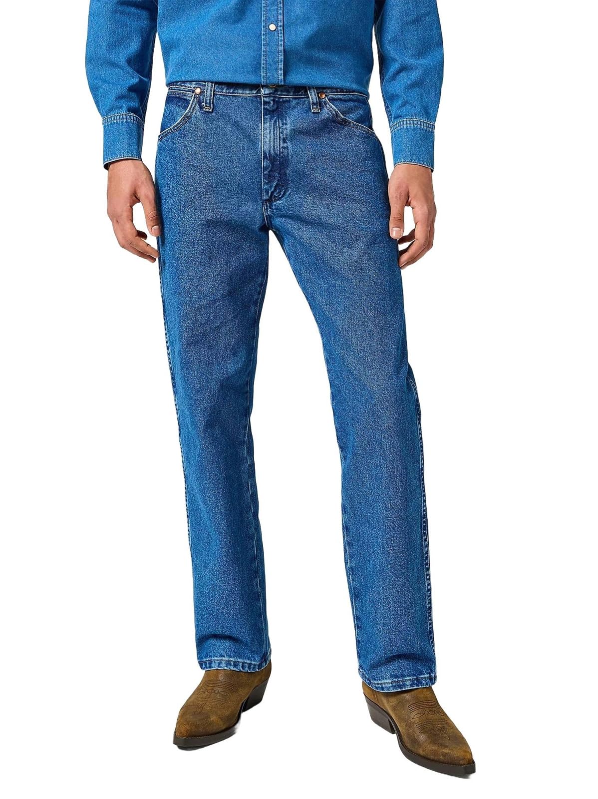 Wrangler 13Mwz Original Regular Bootcut Jeans, Dark Blue, Size 36, Inside Leg Regular, Men