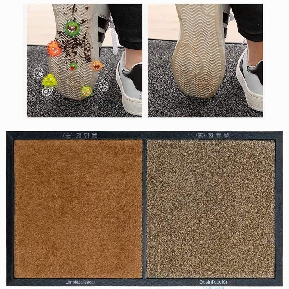 JAWSEU Alfombrilla Desinfectante para El Piso, Zapatos De Limpieza Alfombras De La Puerta Delantera Almohadilla Absorbente De Agua, Felpudos para el Hogar Restaurante Entrada De La Oficina, 45 * 80CM