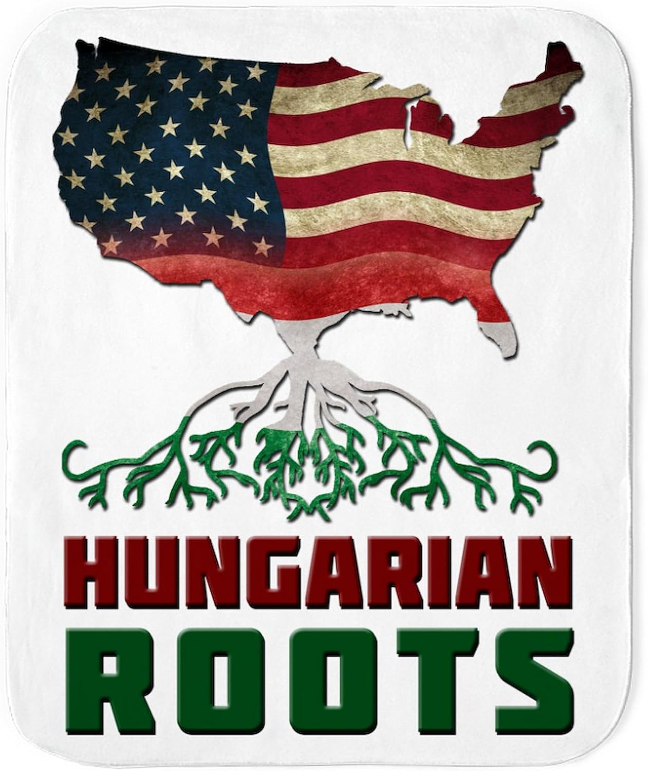 CafePress American Hungarian Roots Sherpa Fleece Throw Blank Sherpa Fleece Throw Blanket 60" L x 50" W