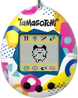 Bandai - Tamagotchi - Original Tamagotchi - Memphis Style - Electronic Virtual Animal with Colour Display, 3 Buttons and Games - Interactive Animal in German - Children's Toy from 8 Years - 42957