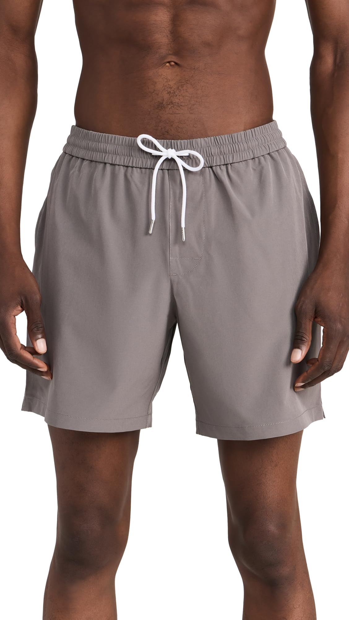Club Monaco Men's Bo Swim Shorts, Smoke/Gris, Grey, L