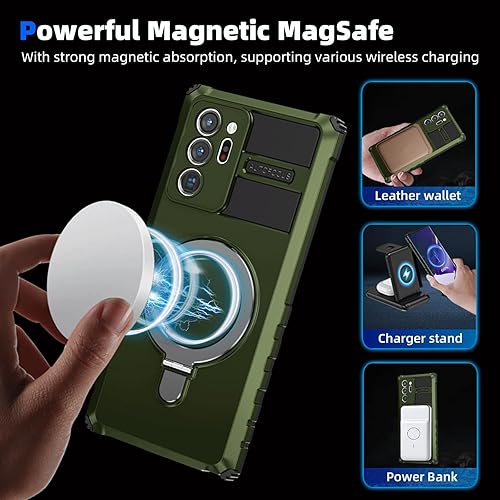 Miniatura 2 de Funda para Samsung Galaxy A32 5G con 2 protectores de pantalla de vidrio templado, con anillo magnético de 360 para automóvil y cubierta de cámara